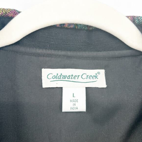 Coldwater Creek Womens Vintage 90s‎ Artsy 100% Wool Paisley Open Front Blazer L - Picture 2 of 6